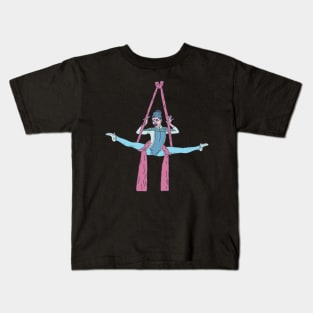 Trapeze Artist - Female Aerial Silk - Circus Performance Kids T-Shirt